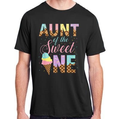 Aunt Of The Sweet One Ice Cream 1st First Birthday Family Adult ChromaSoft Performance T-Shirt