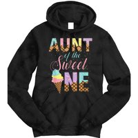 Aunt Of The Sweet One Ice Cream 1st First Birthday Family Tie Dye Hoodie