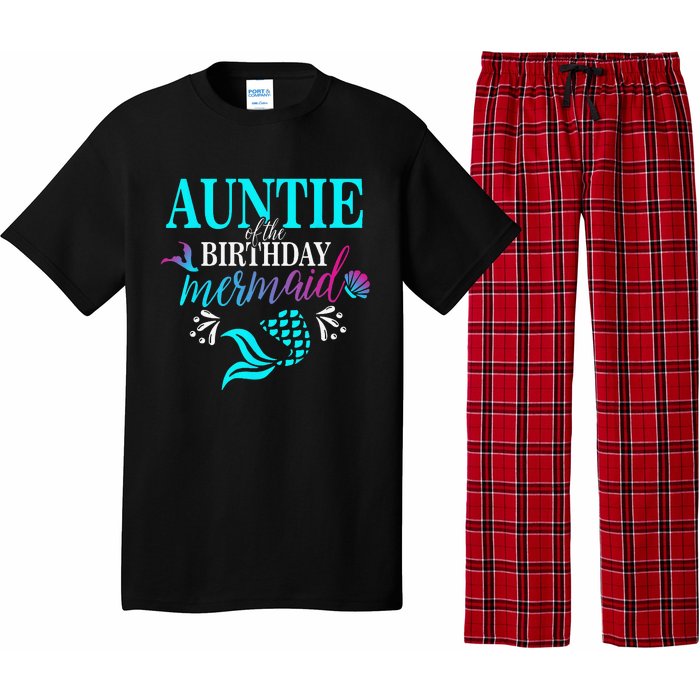 Auntie Of The Birthday Mermaid Matching Family Pajama Set