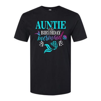 Auntie Of The Birthday Mermaid Matching Family Softstyle® CVC T-Shirt