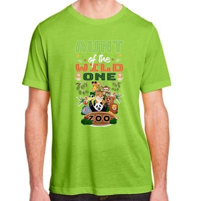 Aunt Of The Wild One Zoo Birthday Safari Jungle Animal Funny Gift Adult ChromaSoft Performance T-Shirt