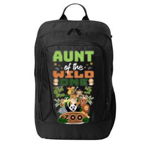 Aunt Of The Wild One Zoo Birthday Safari Jungle Animal Funny Gift City Backpack