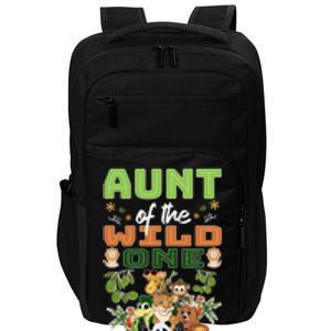 Aunt Of The Wild One Zoo Birthday Safari Jungle Animal Funny Gift Impact Tech Backpack