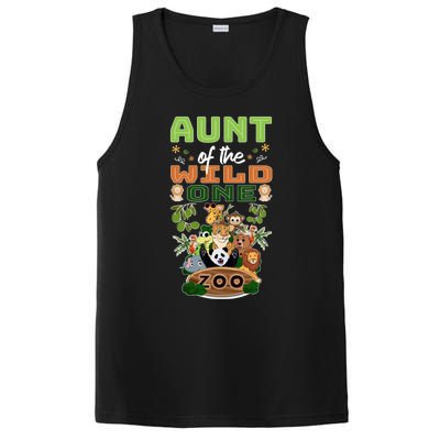 Aunt Of The Wild One Zoo Birthday Safari Jungle Animal Funny Gift PosiCharge Competitor Tank