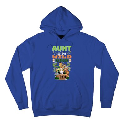 Aunt Of The Wild One Zoo Birthday Safari Jungle Animal Funny Gift Hoodie