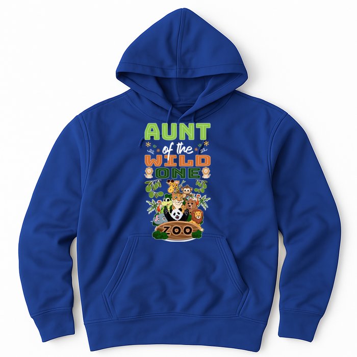 Aunt Of The Wild One Zoo Birthday Safari Jungle Animal Funny Gift Hoodie