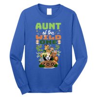 Aunt Of The Wild One Zoo Birthday Safari Jungle Animal Funny Gift Long Sleeve Shirt