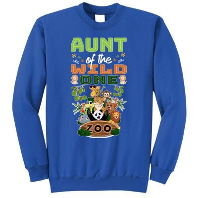 Aunt Of The Wild One Zoo Birthday Safari Jungle Animal Funny Gift Sweatshirt