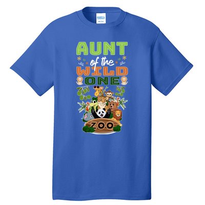 Aunt Of The Wild One Zoo Birthday Safari Jungle Animal Funny Gift Tall T-Shirt