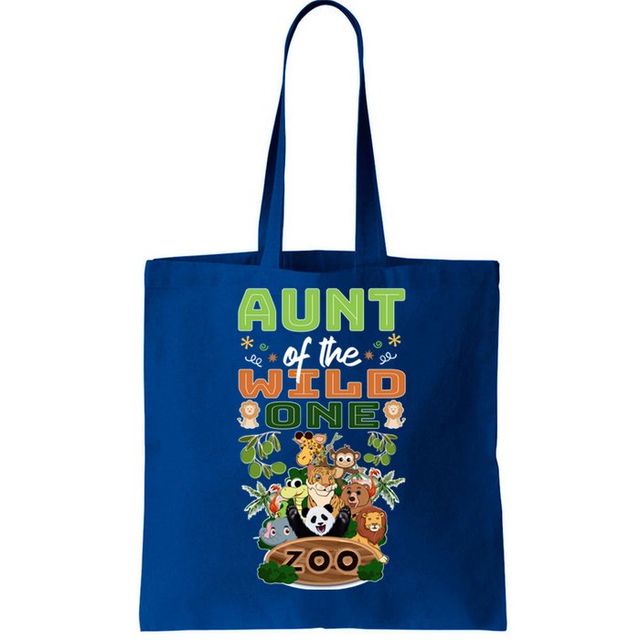 Aunt Of The Wild One Zoo Birthday Safari Jungle Animal Funny Gift Tote Bag