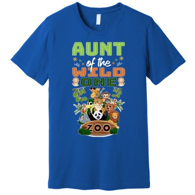 Aunt Of The Wild One Zoo Birthday Safari Jungle Animal Funny Gift Premium T-Shirt