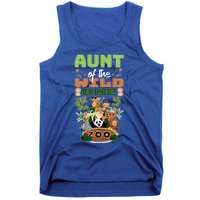 Aunt Of The Wild One Zoo Birthday Safari Jungle Animal Funny Gift Tank Top