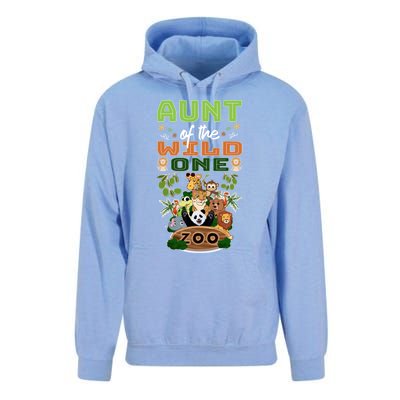 Aunt Of The Wild One Zoo Birthday Safari Jungle Animal Funny Gift Unisex Surf Hoodie