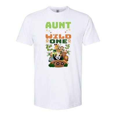 Aunt Of The Wild One Zoo Birthday Safari Jungle Animal Funny Gift Softstyle CVC T-Shirt