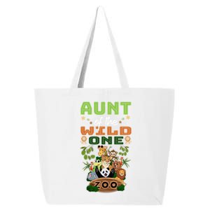 Aunt Of The Wild One Zoo Birthday Safari Jungle Animal Funny Gift 25L Jumbo Tote