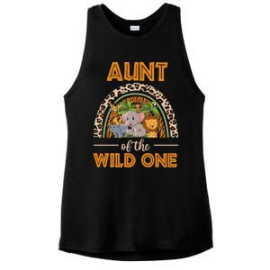 Aunt Of The Wild One Zoo Birthday Safari Jungle Animal Gift Ladies PosiCharge Tri-Blend Wicking Tank