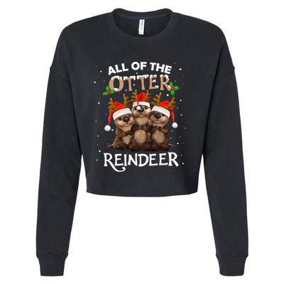 All Of The Otter Reindeer Christmas Funny Cute Gift Cropped Pullover Crew