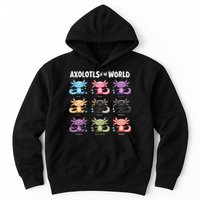 Axolotls Of The World Fun Colorful Cartoon Design Hoodie
