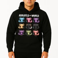 Axolotls Of The World Fun Colorful Cartoon Design Hoodie