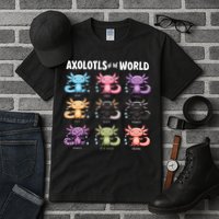 Axolotls Of The World Fun Colorful Cartoon Design Tall T-Shirt