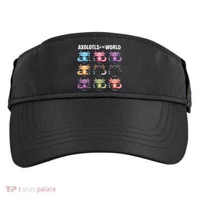 Axolotls Of The World Fun Colorful Cartoon Design Adult Drive Performance Visor