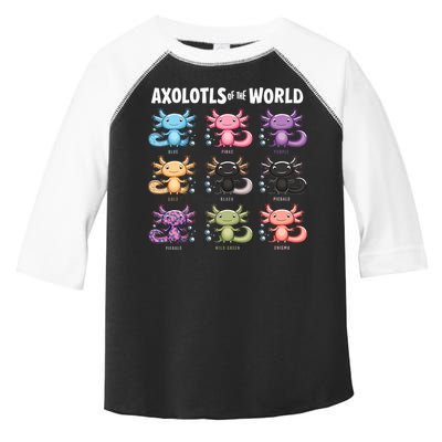Axolotls Of The World Fun Colorful Cartoon Design Toddler Fine Jersey T-Shirt
