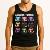 Axolotls Of The World Fun Colorful Cartoon Design Tank Top