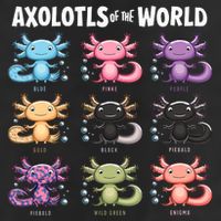 Axolotls Of The World Fun Colorful Cartoon Design Golf Towel