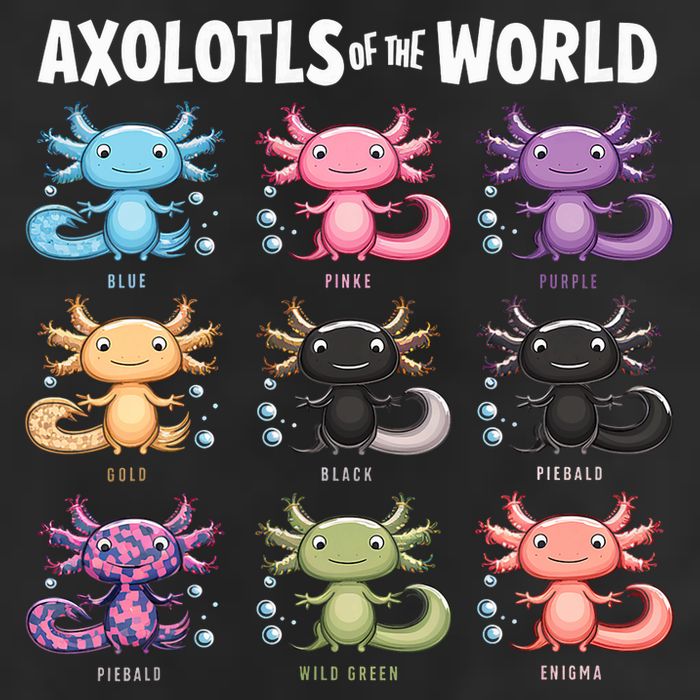 Axolotls Of The World Fun Colorful Cartoon Design Golf Towel