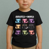 Axolotls Of The World Fun Colorful Cartoon Design Toddler T-Shirt
