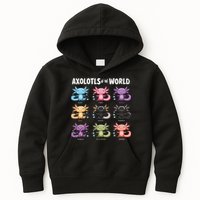 Axolotls Of The World Fun Colorful Cartoon Design Kids Hoodie