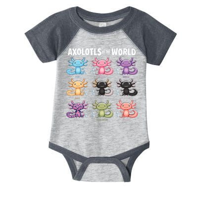 Axolotls Of The World Fun Colorful Cartoon Design Infant Baby Jersey Bodysuit