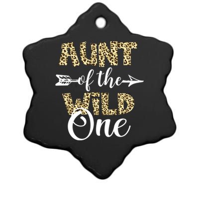 Aunt Of The Wild One Zoo Themed 1st Birthday Party Gift Ceramic Star Ornament