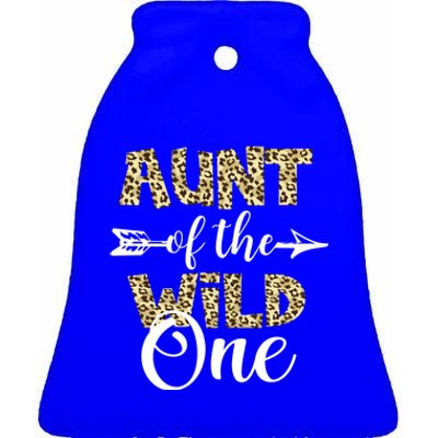 Aunt Of The Wild One Zoo Themed 1st Birthday Party Gift Ceramic Bell Ornament