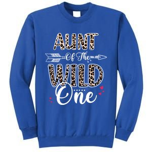 Aunt Of The Wild One Zoo Themed Leopard 1st Birthday Party Great Gift Tall Sweatshirt