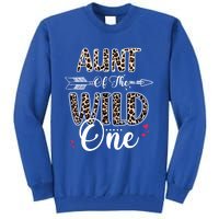 Aunt Of The Wild One Zoo Themed Leopard 1st Birthday Party Great Gift Tall Sweatshirt