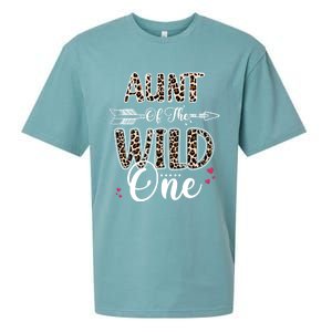 Aunt Of The Wild One Zoo Themed Leopard 1st Birthday Party Great Gift Sueded Cloud Jersey T-Shirt