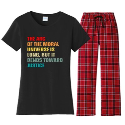 Arc Of Th Moral Universe Is Long But It Bends Toward Justice Cool Women's Flannel Pajama Set