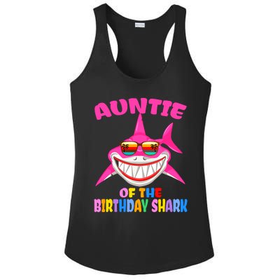 Auntie Of The Baby Birthday Shark Auntie Shark Halloween Day Ladies PosiCharge Competitor Racerback Tank