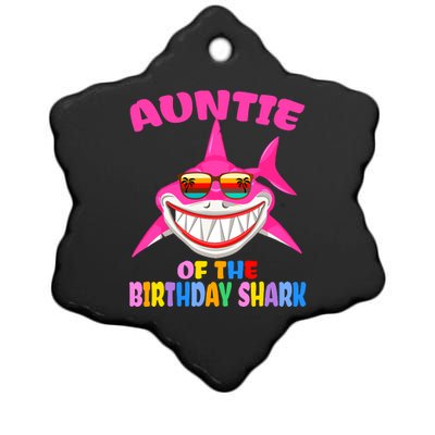 Auntie Of The Baby Birthday Shark Auntie Shark Halloween Day Ceramic Star Ornament