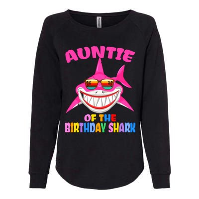 Auntie Of The Baby Birthday Shark Auntie Shark Halloween Day Womens California Wash Sweatshirt