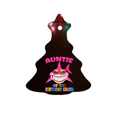 Auntie Of The Baby Birthday Shark Auntie Shark Halloween Day Ceramic Tree Ornament