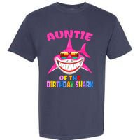 Auntie Of The Baby Birthday Shark Auntie Shark Halloween Day Garment-Dyed Heavyweight T-Shirt