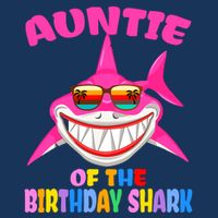 Auntie Of The Baby Birthday Shark Auntie Shark Halloween Day 7 Panel Mesh Trucker Snapback Hat