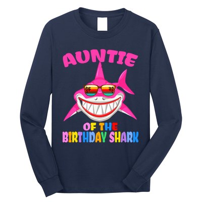 Auntie Of The Baby Birthday Shark Auntie Shark Halloween Day Long Sleeve Shirt