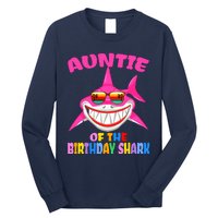 Auntie Of The Baby Birthday Shark Auntie Shark Halloween Day Long Sleeve Shirt