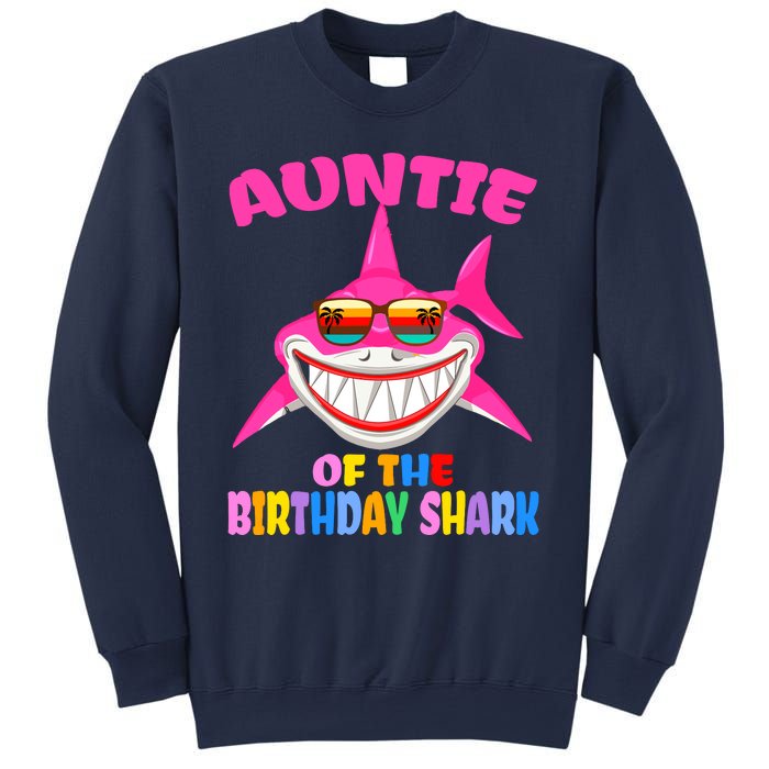 Auntie Of The Baby Birthday Shark Auntie Shark Halloween Day Sweatshirt