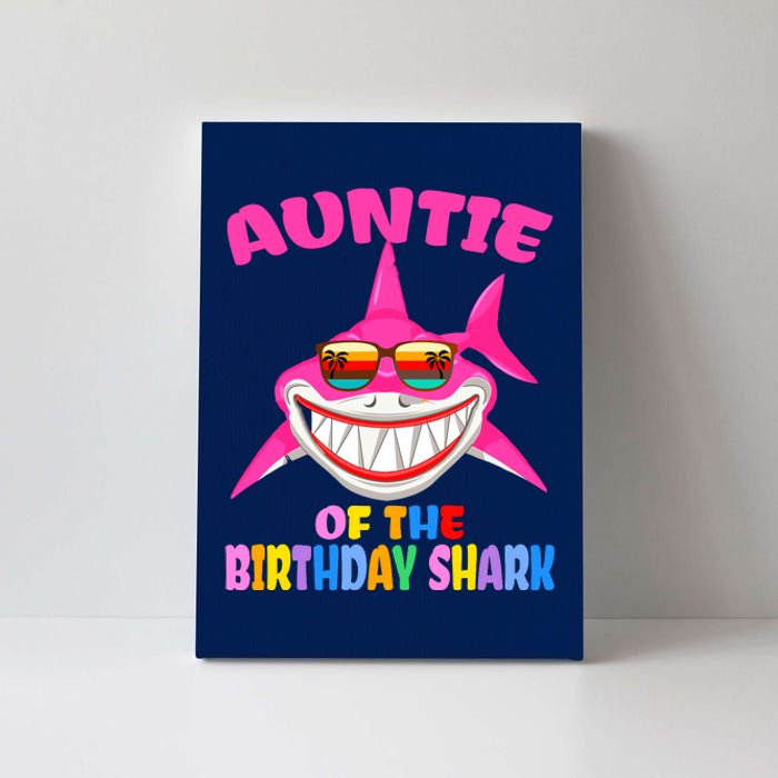 Auntie Of The Baby Birthday Shark Auntie Shark Halloween Day Canvas