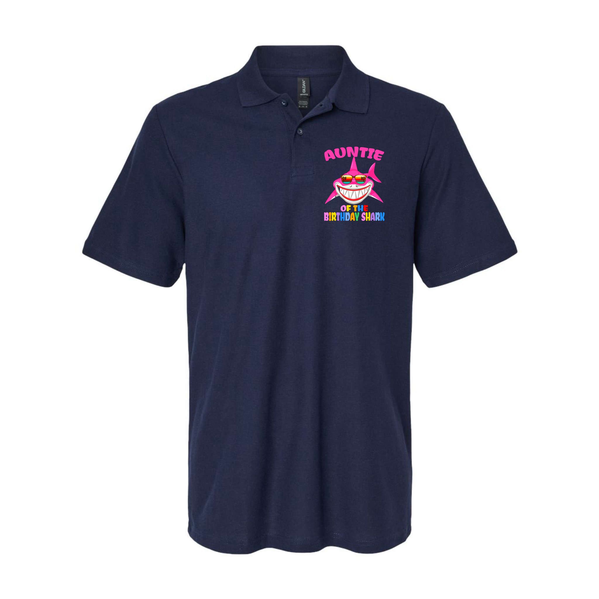 Auntie Of The Baby Birthday Shark Auntie Shark Halloween Day Polo