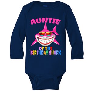 Auntie Of The Baby Birthday Shark Auntie Shark Halloween Day Baby Long Sleeve Bodysuit